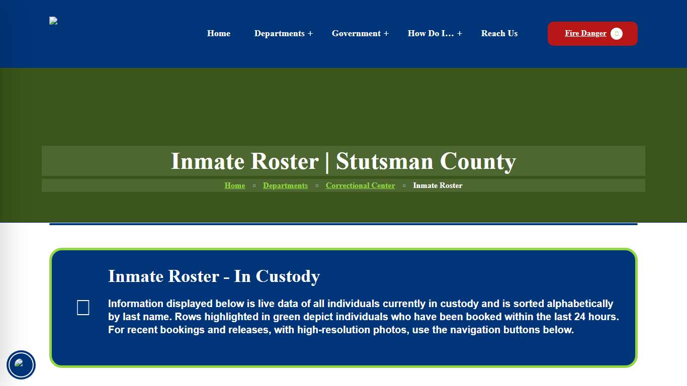 Inmate Roster Stutsman County